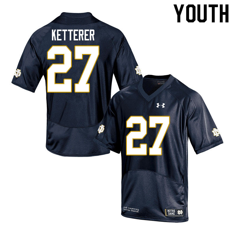 Youth #27 Chase Ketterer Notre Dame Fighting Irish College Football Jerseys Sale-Navy